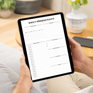 Minimalistic Daily Productivity Planner for Goal Setting